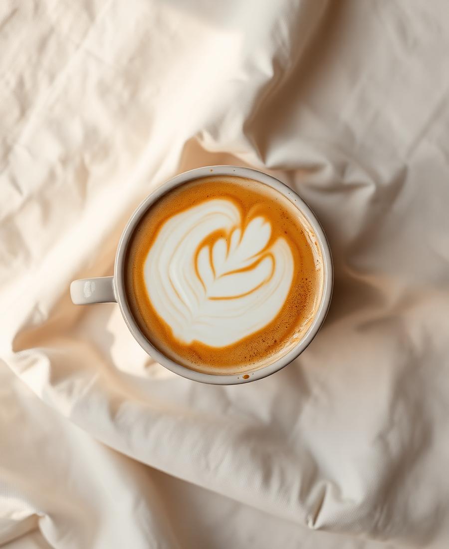 Flat white with rosetta latte art