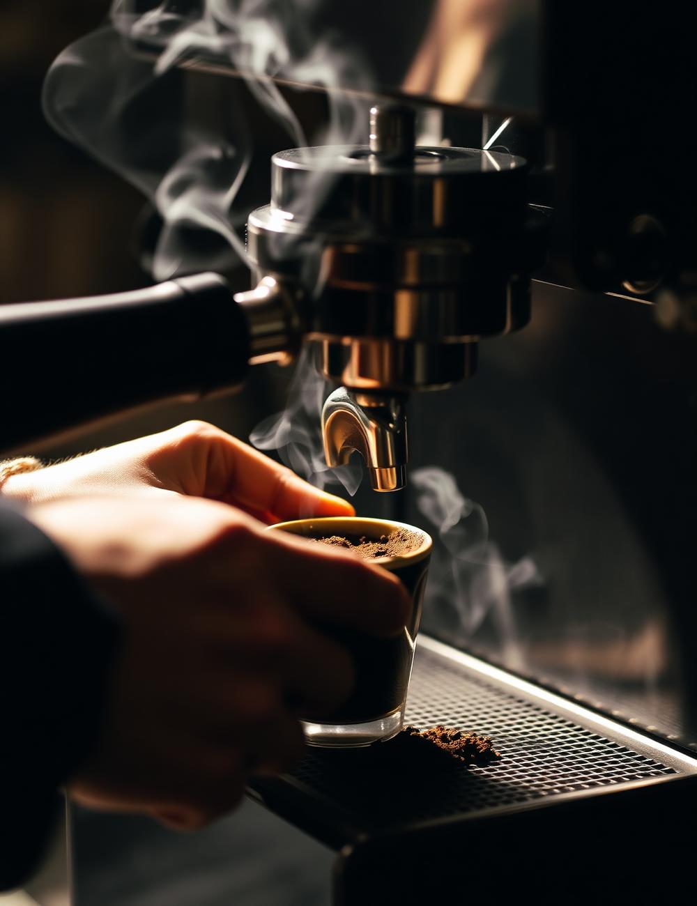 Barista pulling an espresso shot