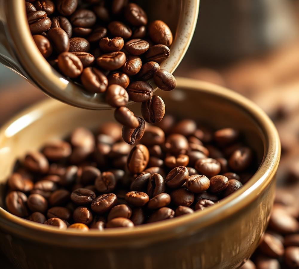 Freshly roasted coffee beans